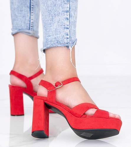 Červené sandále Kimmie na podpätku