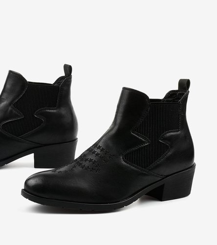 Čierne nízke botki kovbojské topánky od Fancyroot